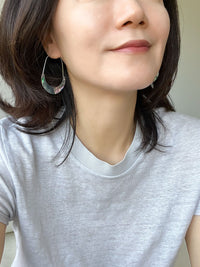 Abalone Crescent Hoop Earrings