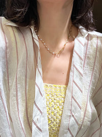 Pearl Paperclip Chain Necklace