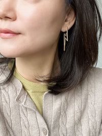 Lightning Bolt Modern Hoop Earrings