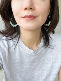 Abalone Crescent Hoop Earrings