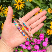 Smiley Face Stackable Set of 3 Bracelets