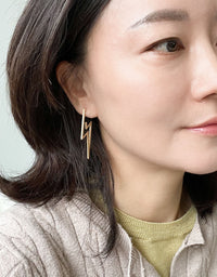 Lightning Bolt Modern Hoop Earrings