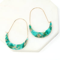 Crescent Resin Hoop Earrings
