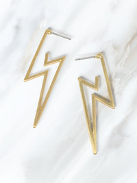 Lightning Bolt Modern Hoop Earrings