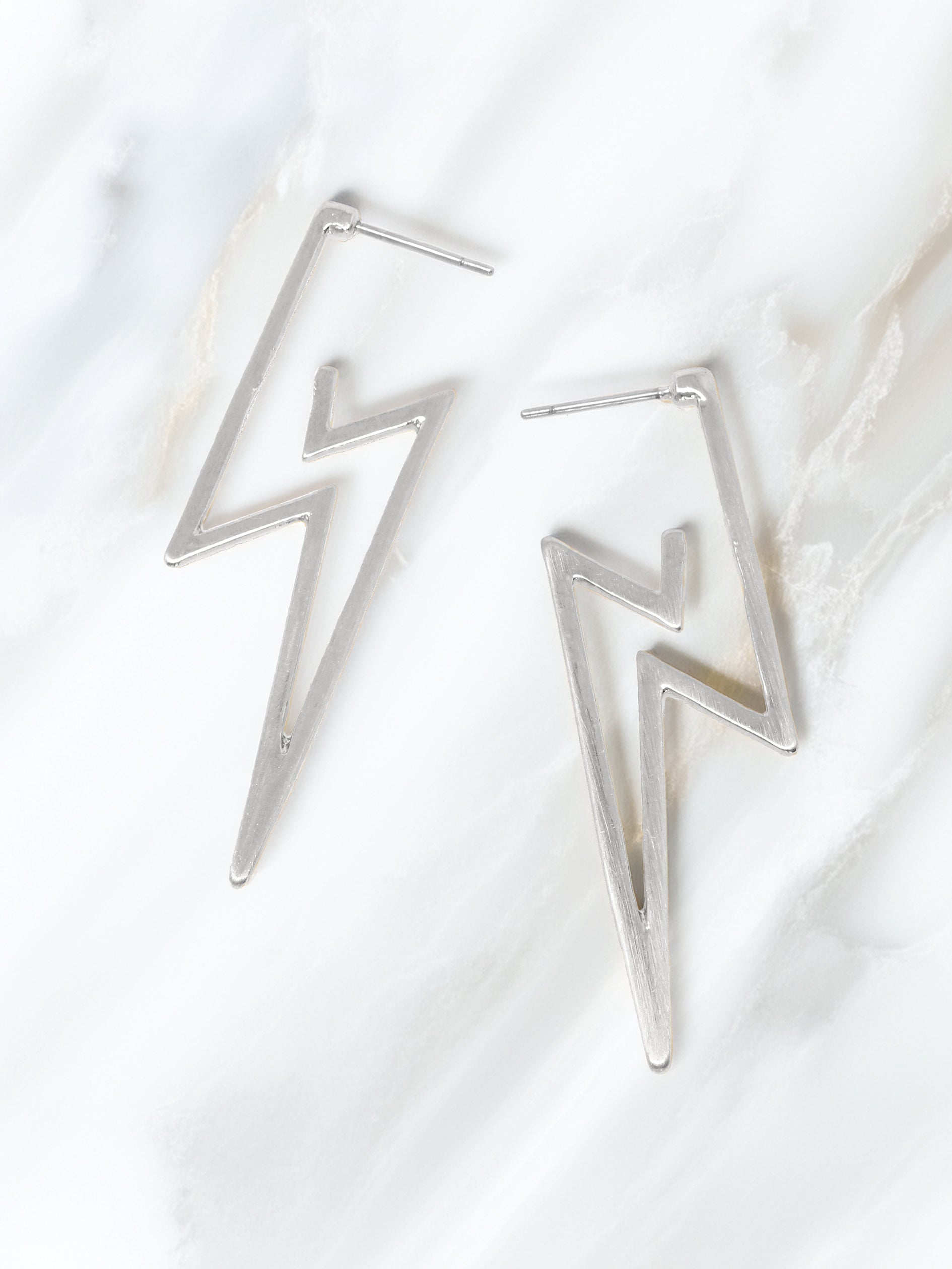 Lightning Bolt Modern Hoop Earrings