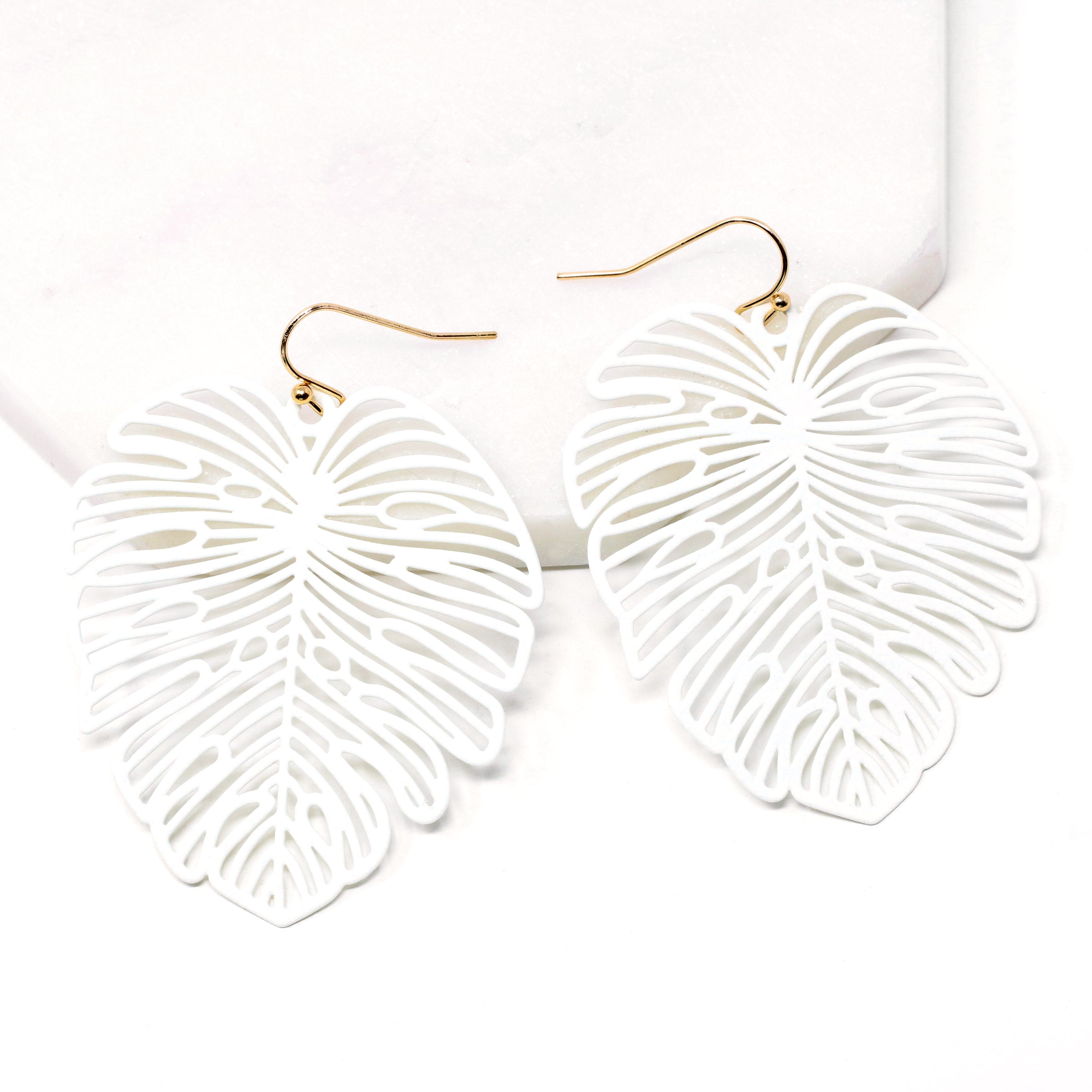Neon Leaf Drop Earrings