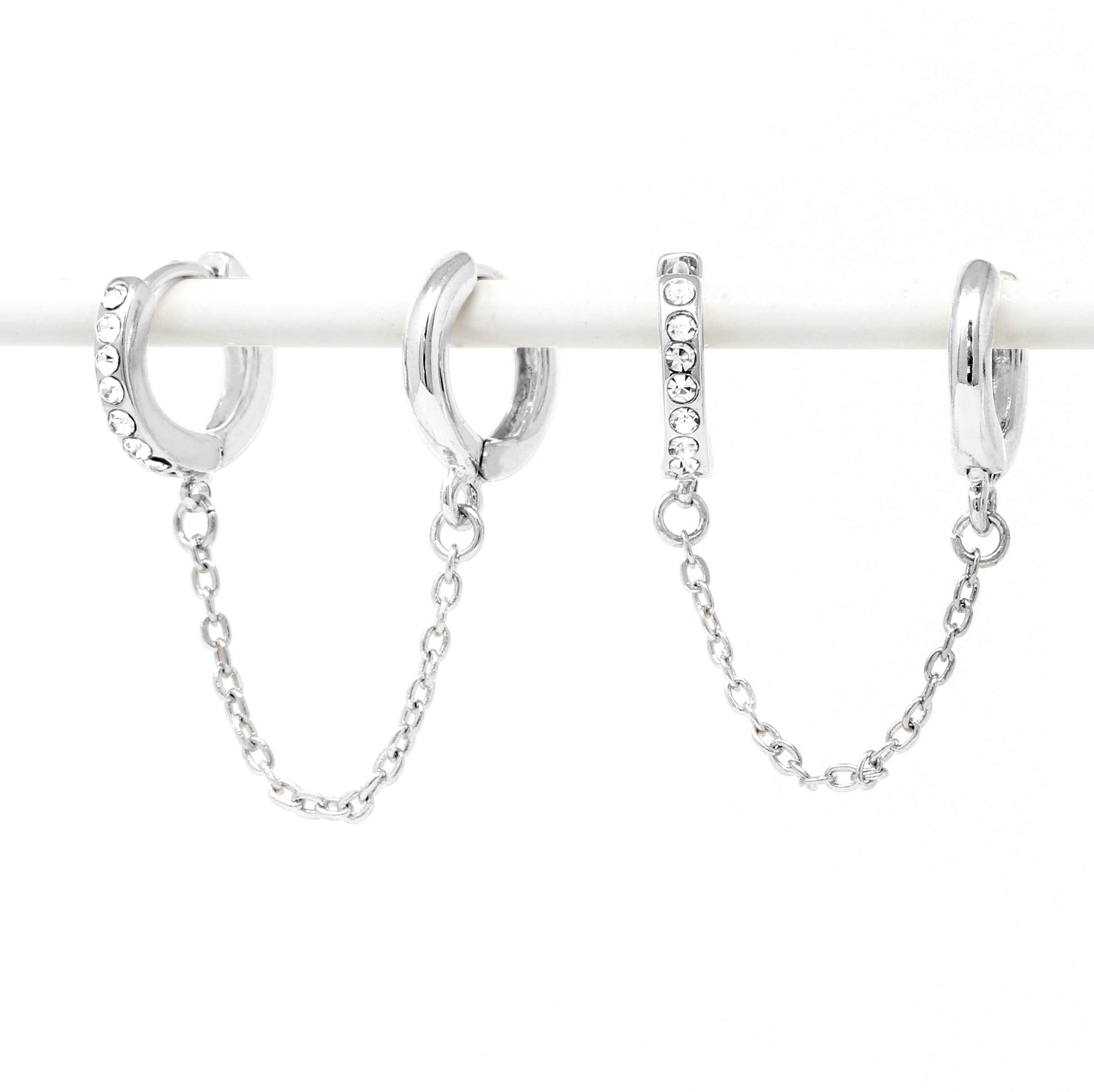 Paved Loop Earplug Earrings