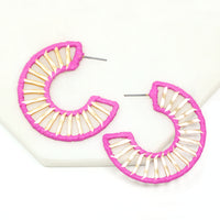 Raffia Circle Hoop Earrings