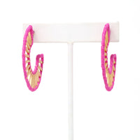 Raffia Circle Hoop Earrings