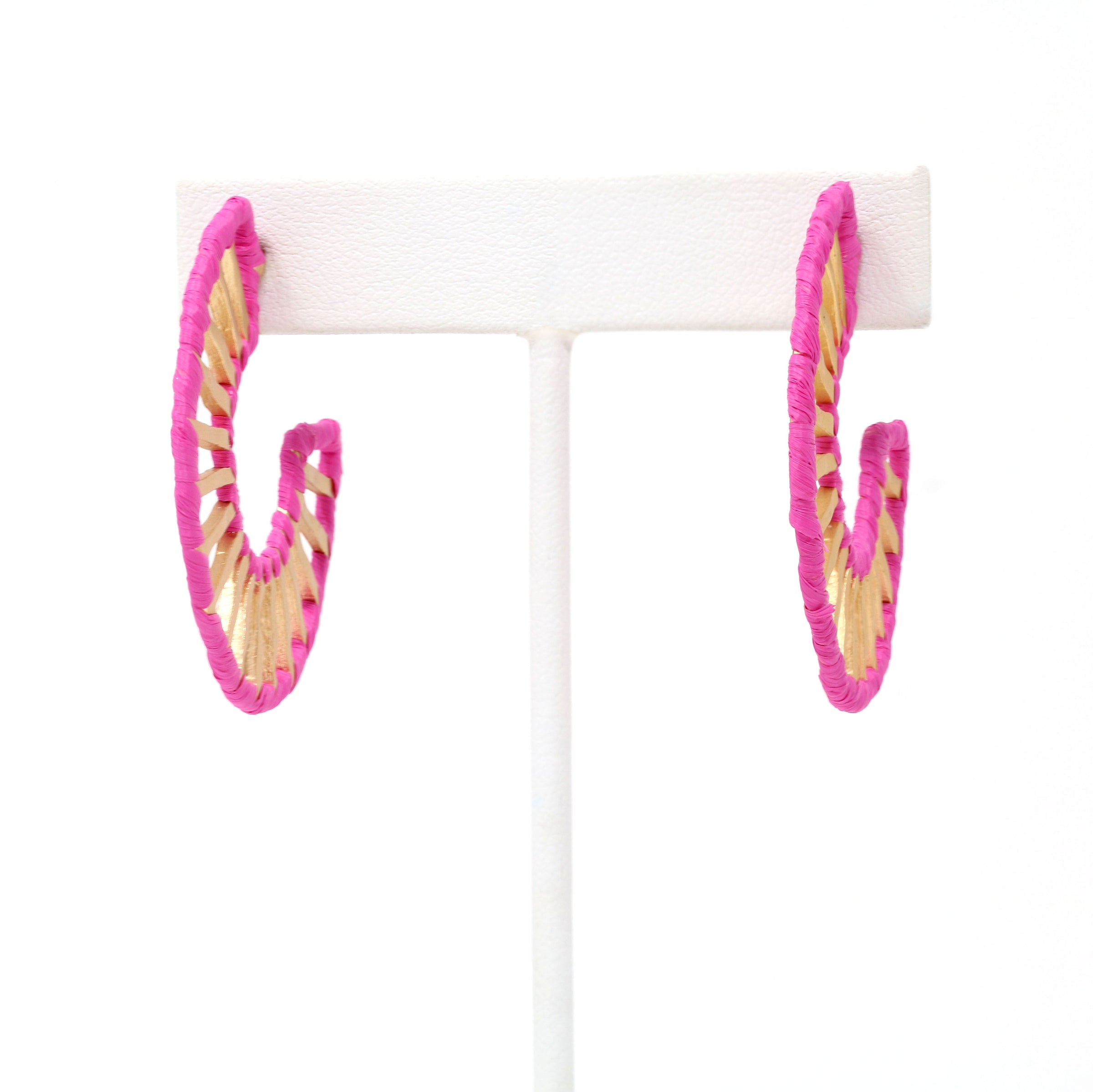 Raffia Circle Hoop Earrings