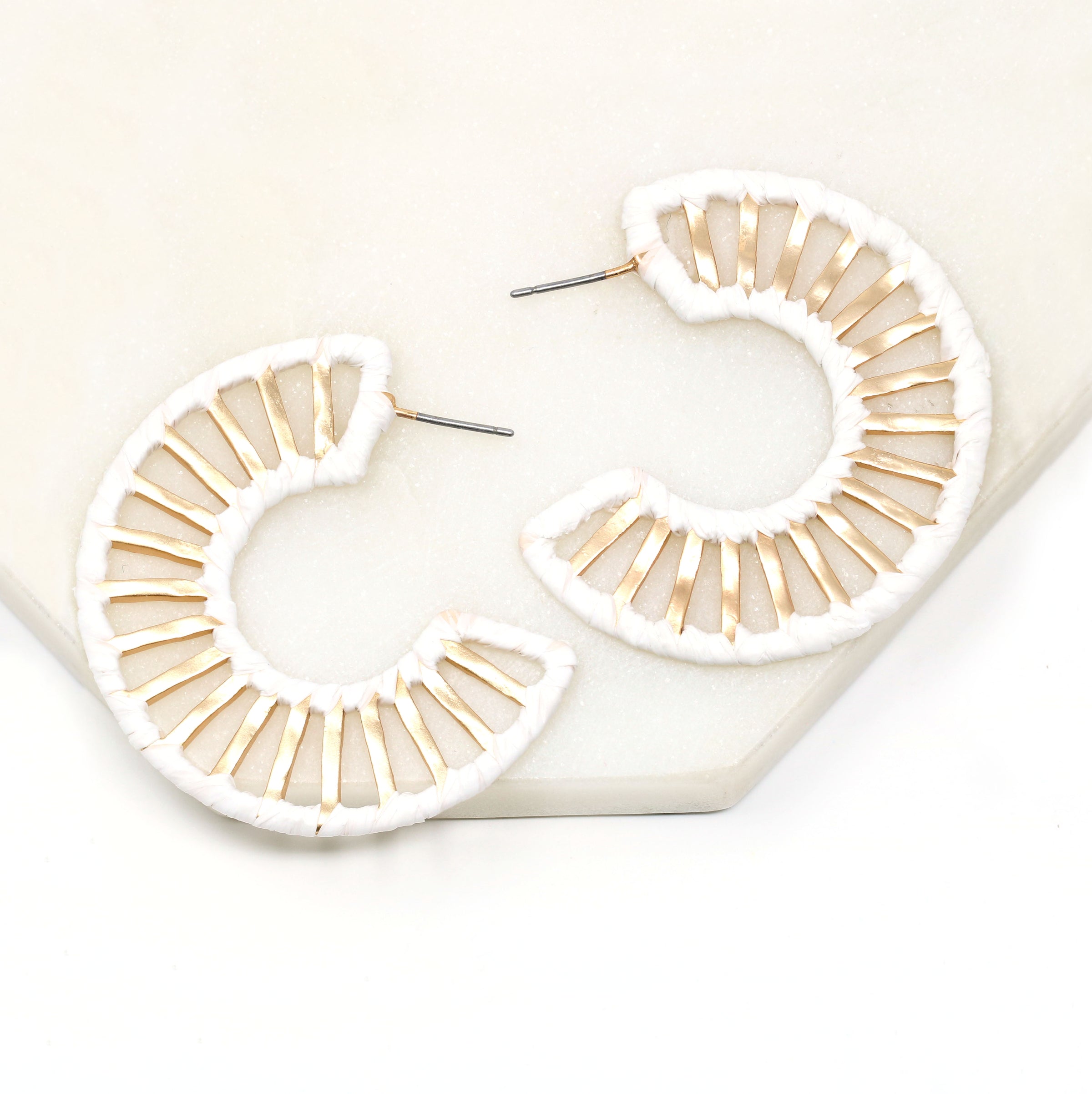 Raffia Circle Hoop Earrings