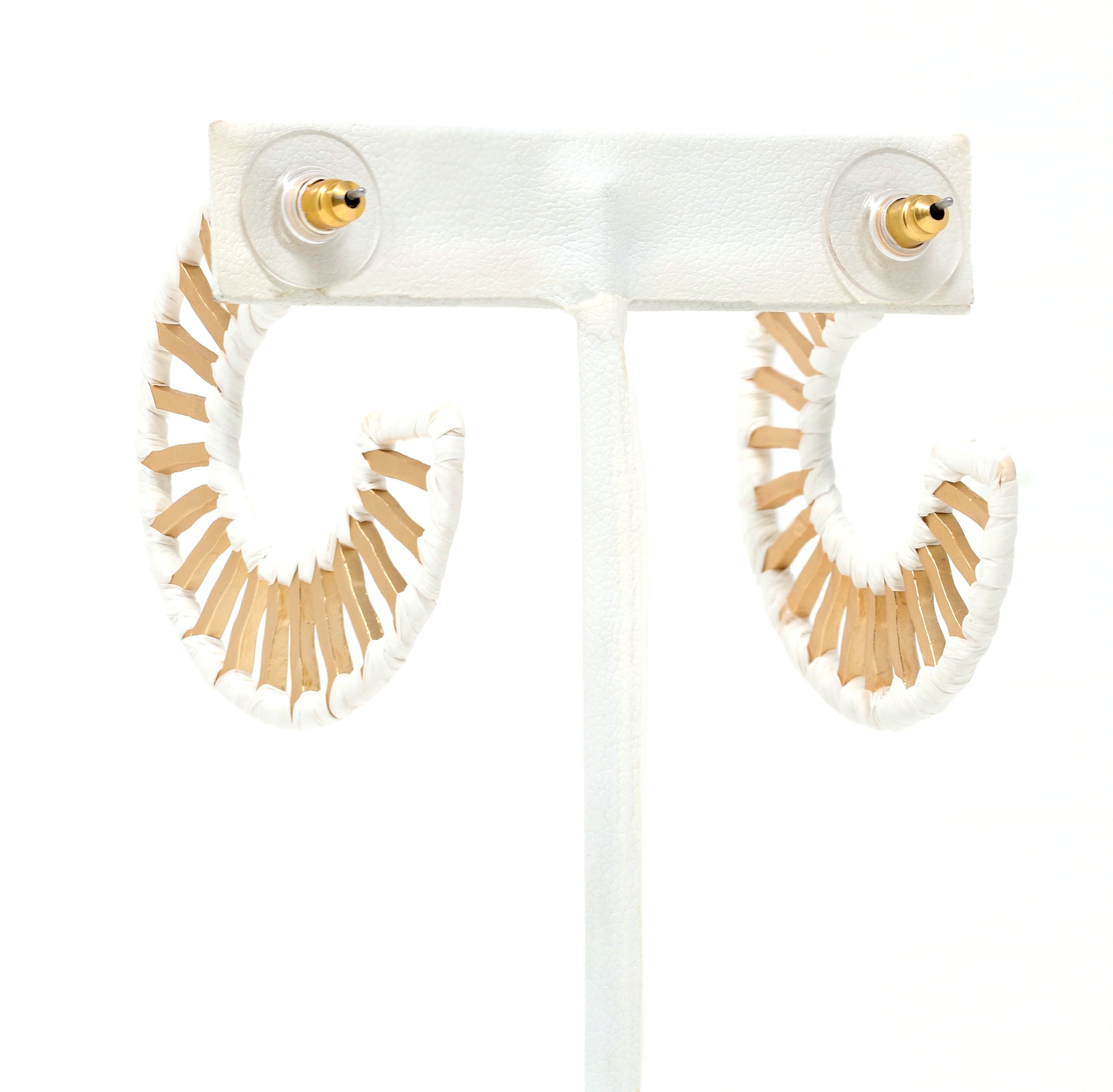Raffia Circle Hoop Earrings