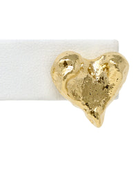 Textured Puffy Heart Stud Earrings