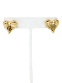 Textured Puffy Heart Stud Earrings