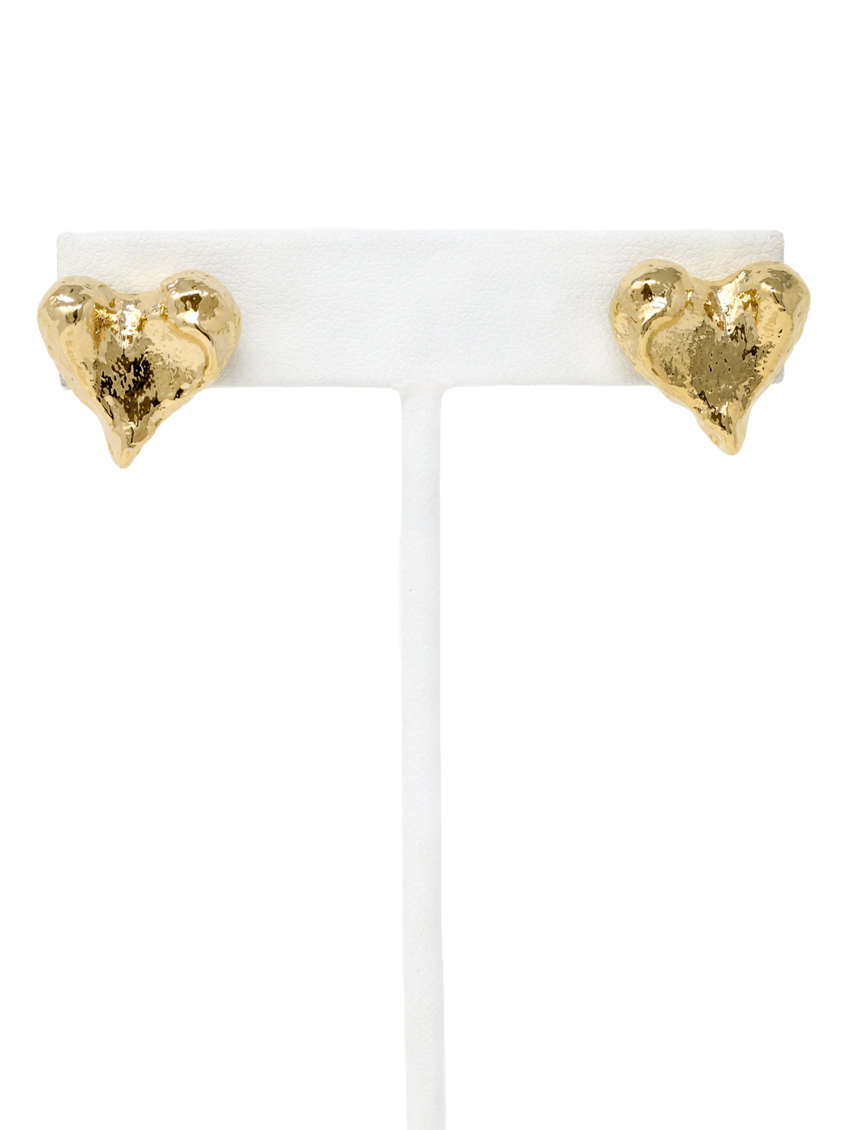 Textured Puffy Heart Stud Earrings
