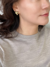Textured Puffy Heart Stud Earrings