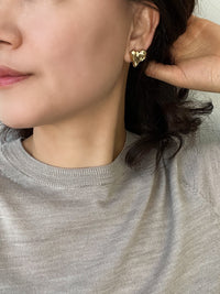Textured Puffy Heart Stud Earrings