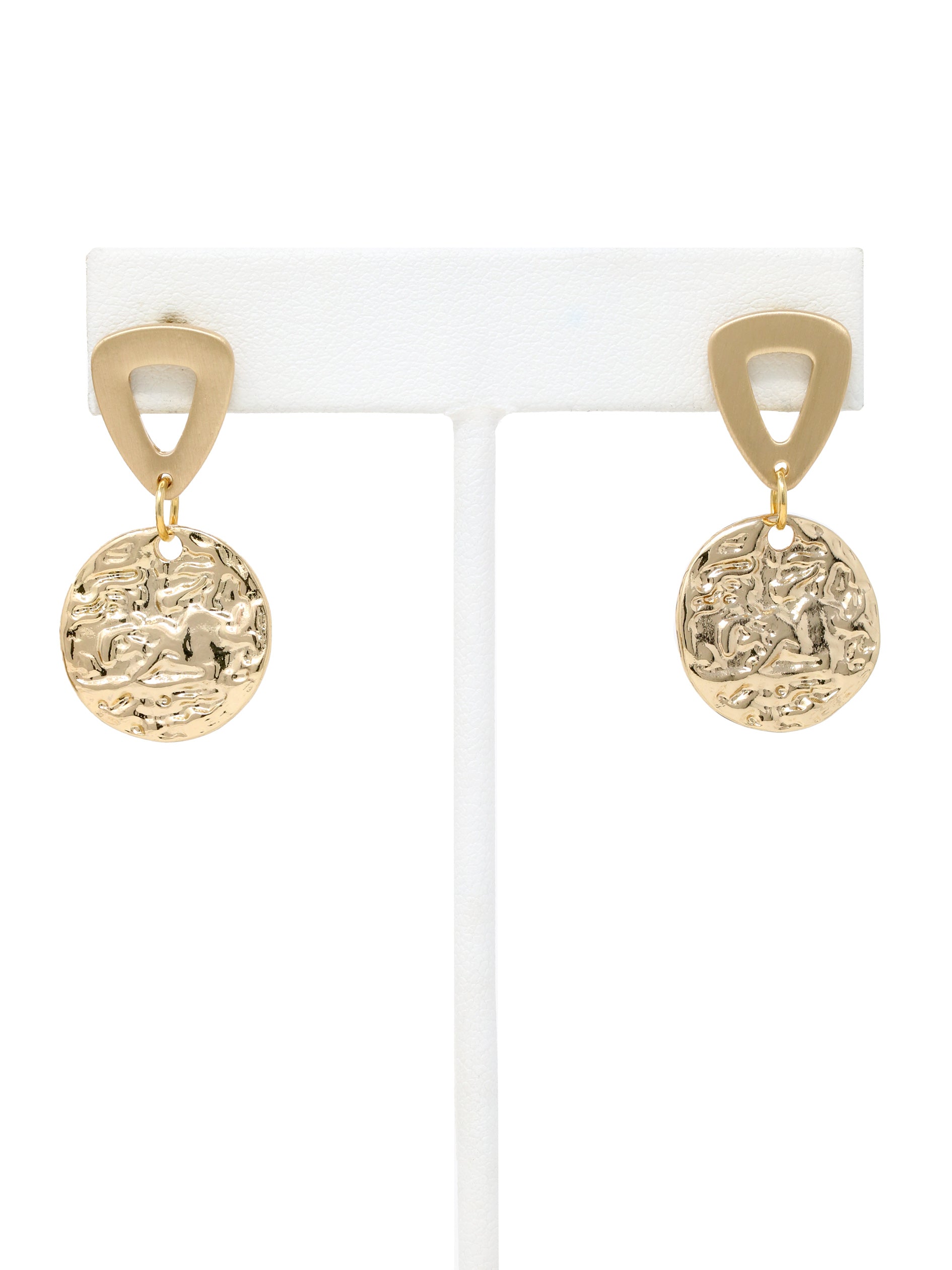 Hammered Circle Stud Earrings