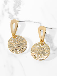 Hammered Circle Stud Earrings