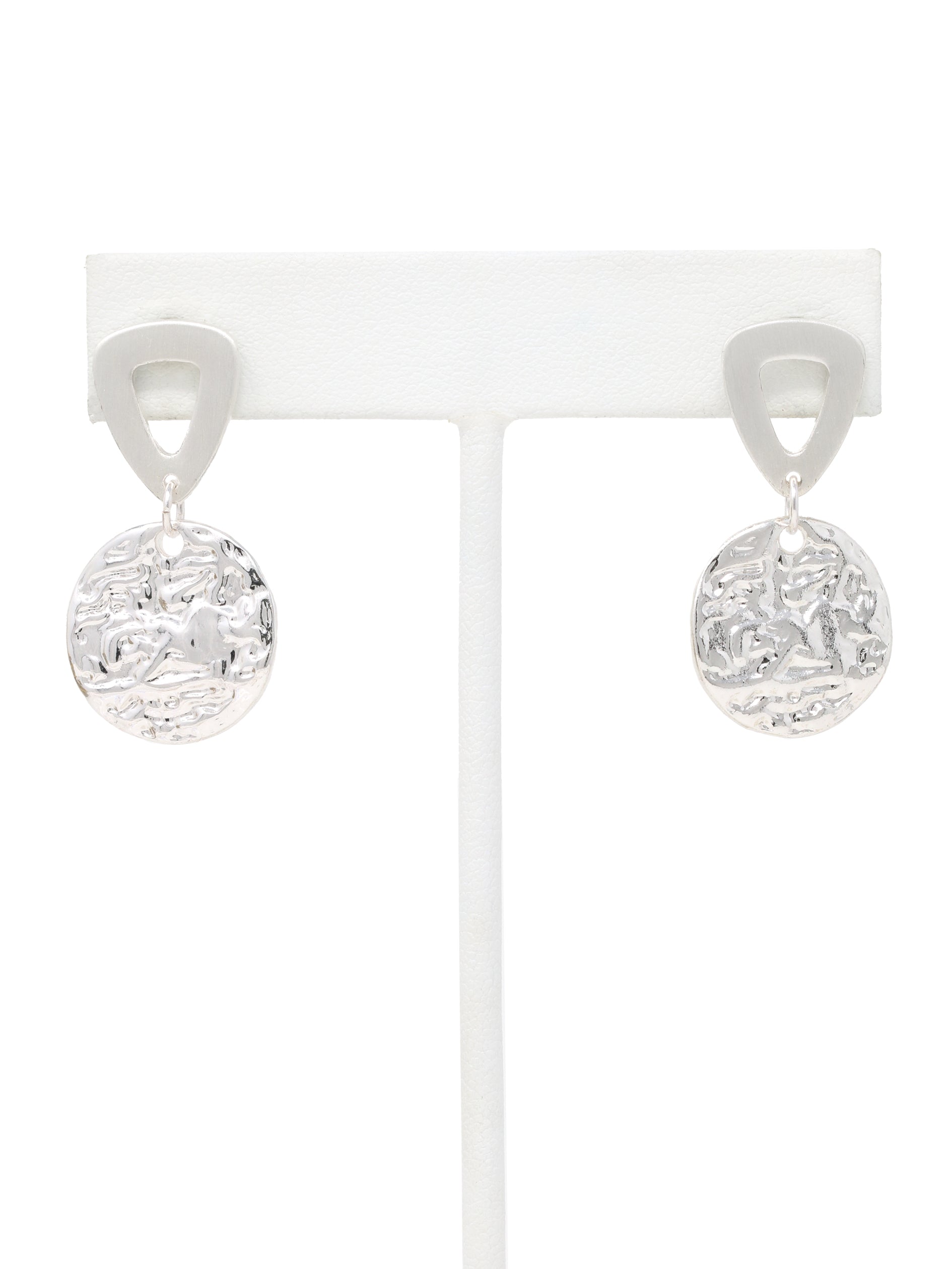 Hammered Circle Stud Earrings