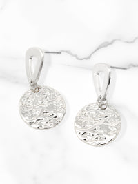 Hammered Circle Stud Earrings