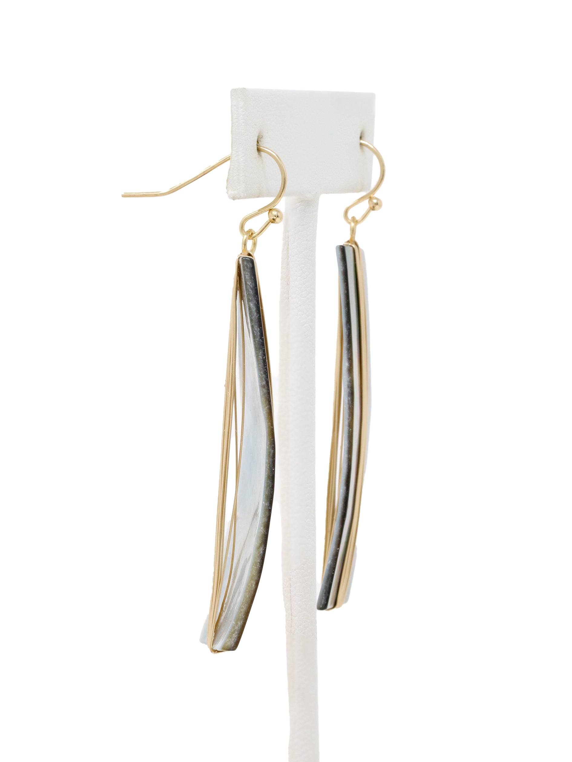Modern Mother of Pearl Shell Statement Earrings
