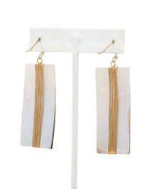 Modern Mother of Pearl Shell Statement Earrings