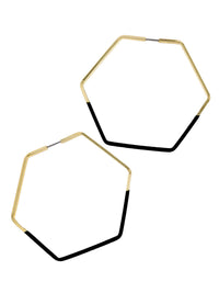Colored Hexagon Hoop Earrings