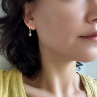 Gold Filled Crystal Drop Huggie Earrings