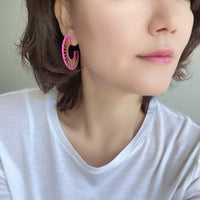 Raffia Circle Hoop Earrings