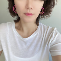 Raffia Circle Hoop Earrings