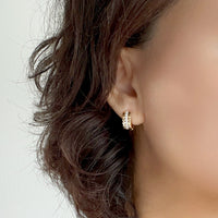 Gold Filled Crystal Huggie Earrings