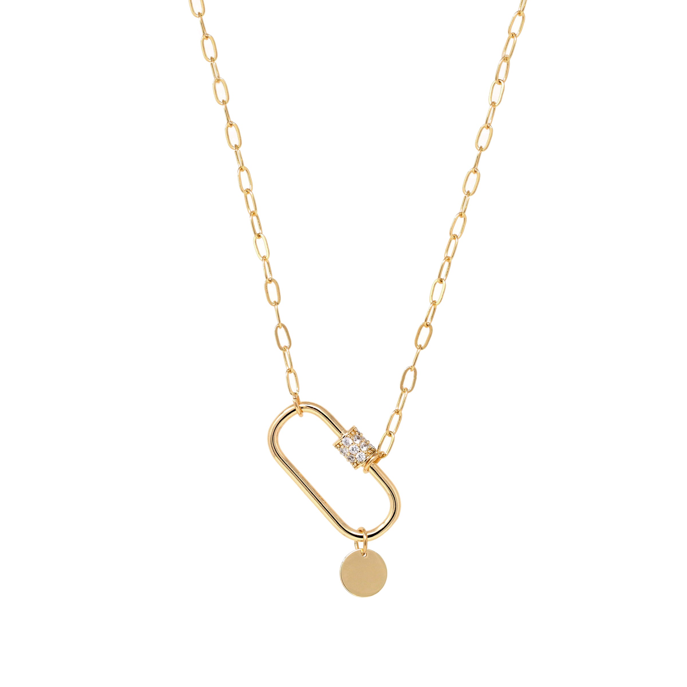 Carabiner Necklace with Charm