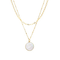 Double Layered Abalone Charm Necklace