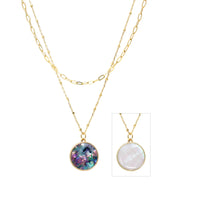 Double Layered Abalone Charm Necklace