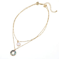 Double Layered Abalone Charm Necklace