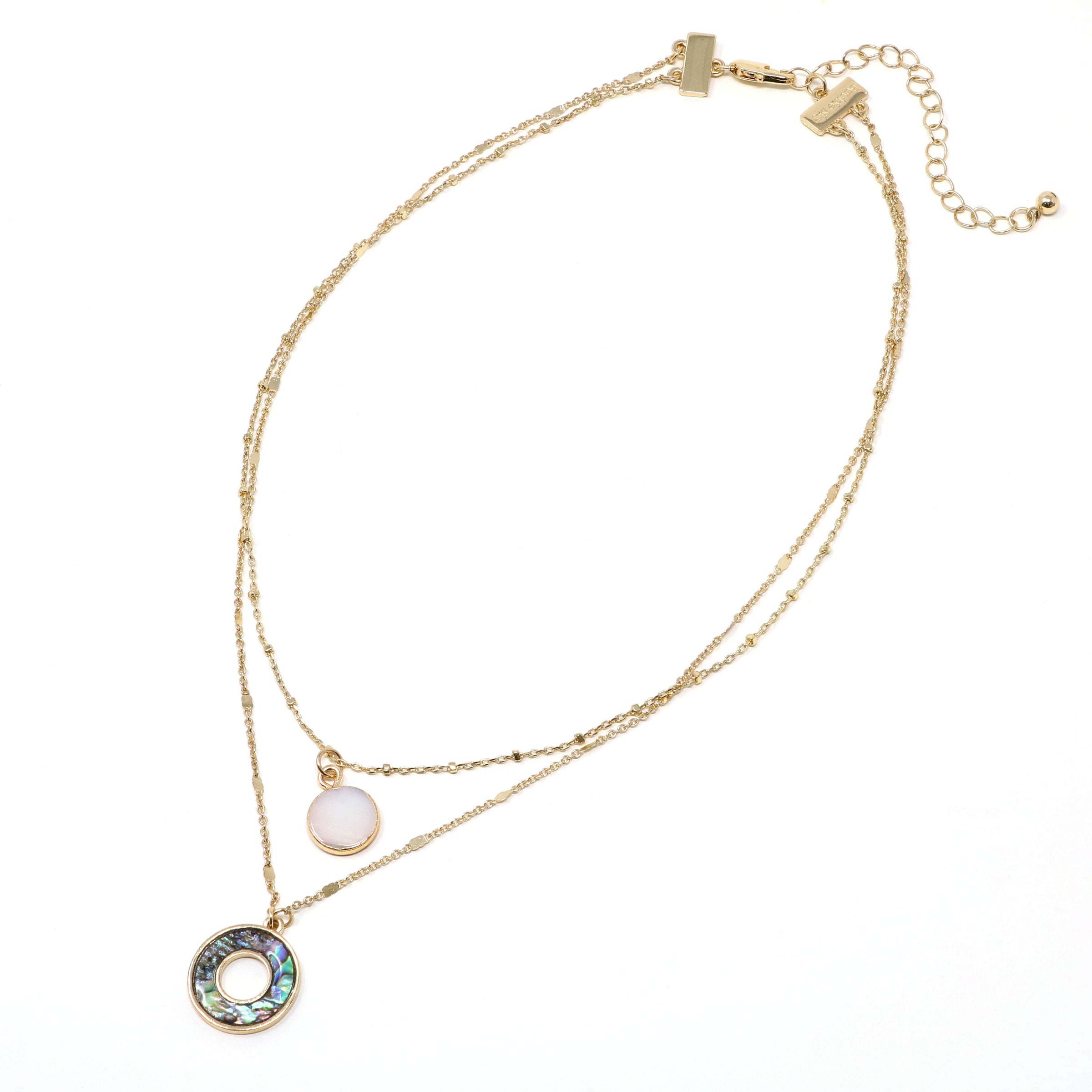 Double Layered Abalone Charm Necklace