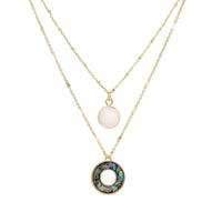 Double Layered Abalone Charm Necklace