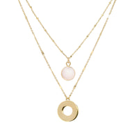 Double Layered Abalone Charm Necklace