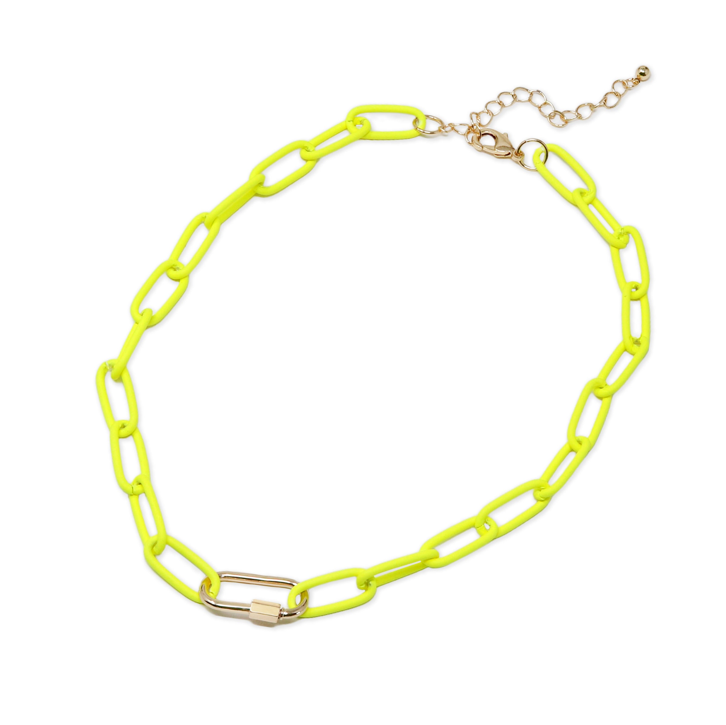 Mini Carabiner Neon Chain Necklace