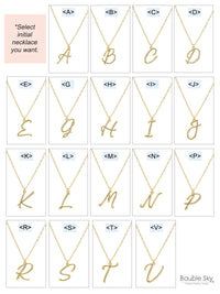 Script Initial Short Necklace