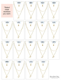 Triple Layered Initial Charm Necklace