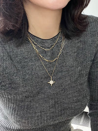 Triple Layered Sunburst Charm Necklace