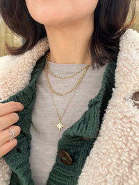 Triple Layered Sunburst Charm Necklace