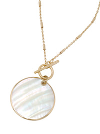 Mother of Pearl Pendant Necklace with Toggle Clasp