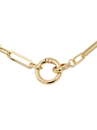 Bold Paperclip Chain Necklace with Circle Carabiner