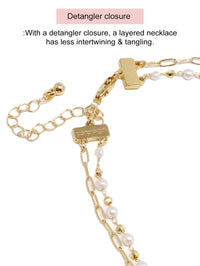 Pearl Double Layered Charm Necklace