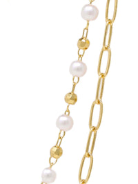 Pearl Double Layered Charm Necklace