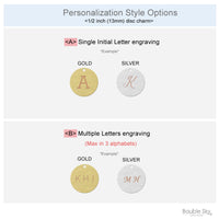 Personalized Initial 13mm Circle Charm
