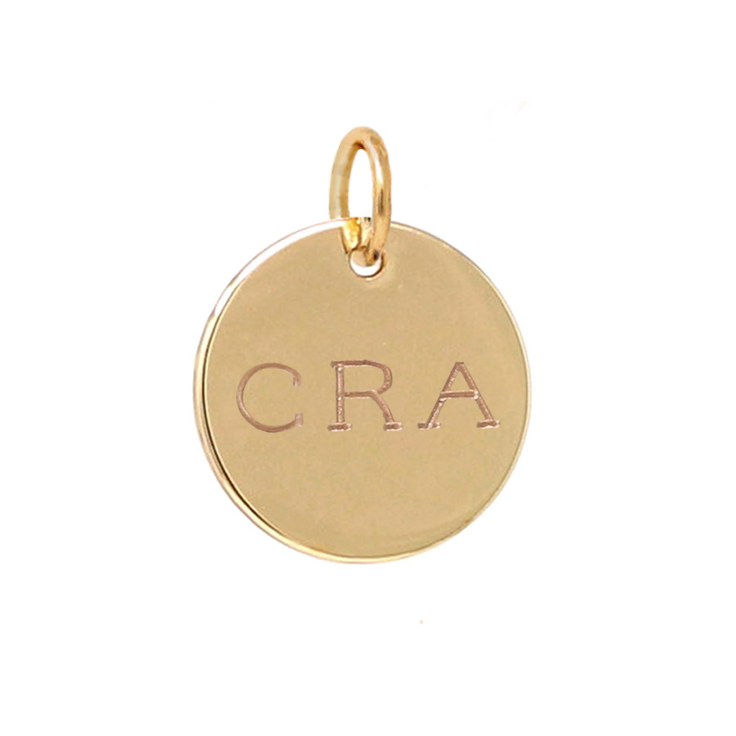 Personalized Initial 13mm Circle Charm